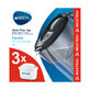 Set Brita Marella, pitcher with filter, graphite, 2.4 l + filters, 3 pieces DEFECTIVE PACKAGING