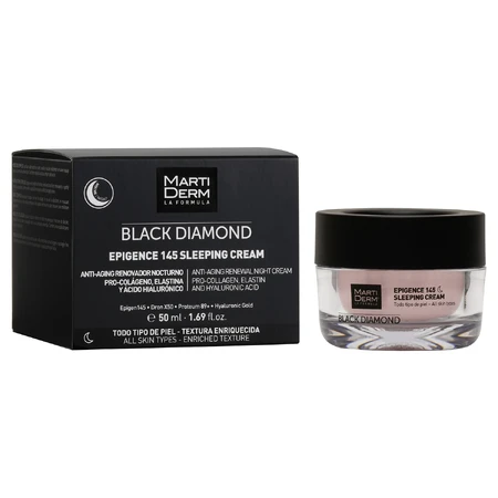 MartiDerm Black Diamond Epigence 145 Slaapcrème, antiverouderende nachtcrème voor het gezicht, 50 ml BEHANDELDE VERPAKKING