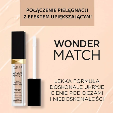 Eveline Cosmetics Wonder Match, correcteur liquide, No. 10 Light Vanilla, 7 ml