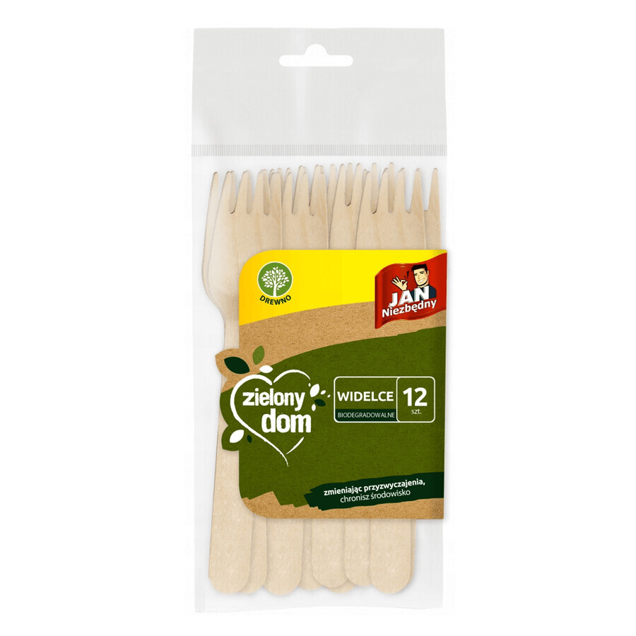 Buy Jan Niezbędny Green House, biodegradable forks, 12 pieces Jan Niezbędny Green House, biodegradable forks, 12 pieces