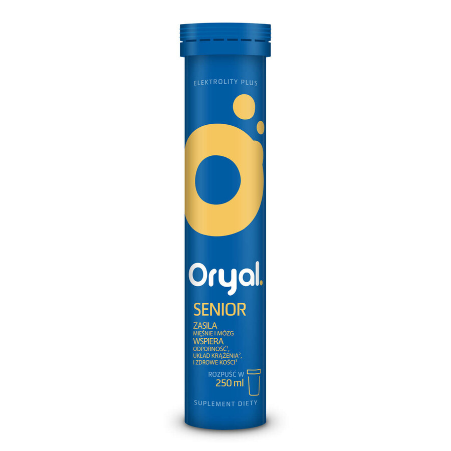 Oryal Senior, Geschmack: Orange und Bergamotte, 20 Brausetabletten