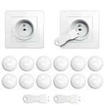 Sipo, set di protezione dei contatti, tappi per prese, bianco, 12 pezzi Sipo, set di protezione dei contatti, tappi per prese, bianco, 12 pezzi