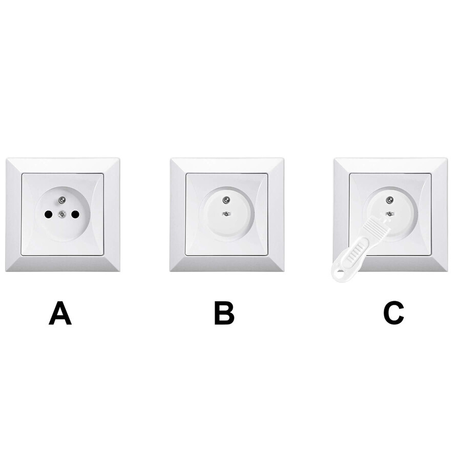 Sipo, set di protezione dei contatti, tappi per prese, bianco, 12 pezzi