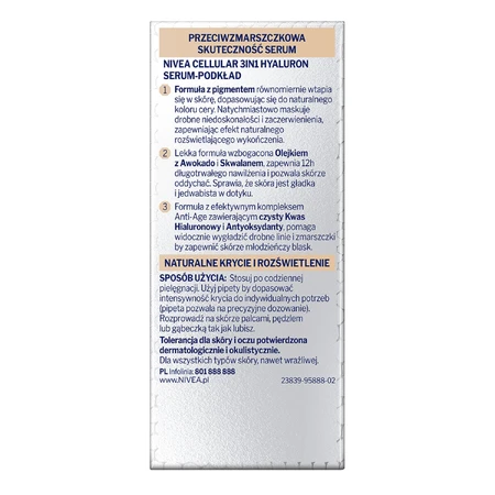 Nivea Hyaluron Cellular Filler 3in1, Serum-Primer, natürliche Farbe, 30 ml