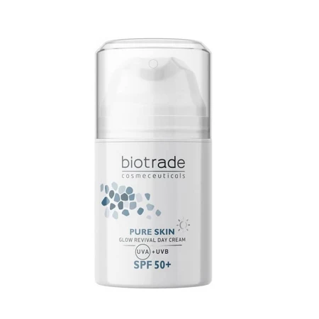 Aufhellende Tagescreme mit Niacinamid und Hyaluronsäure LSF 50, 50 ml, Biotrade