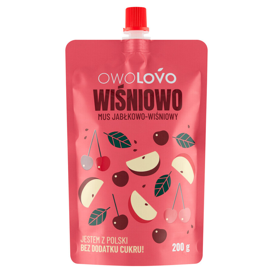 Cumpără Owolovo mousse de cireșe și mere într-un tub, 200 g Owolovo mousse de cireșe și mere într-un tub, 200 g