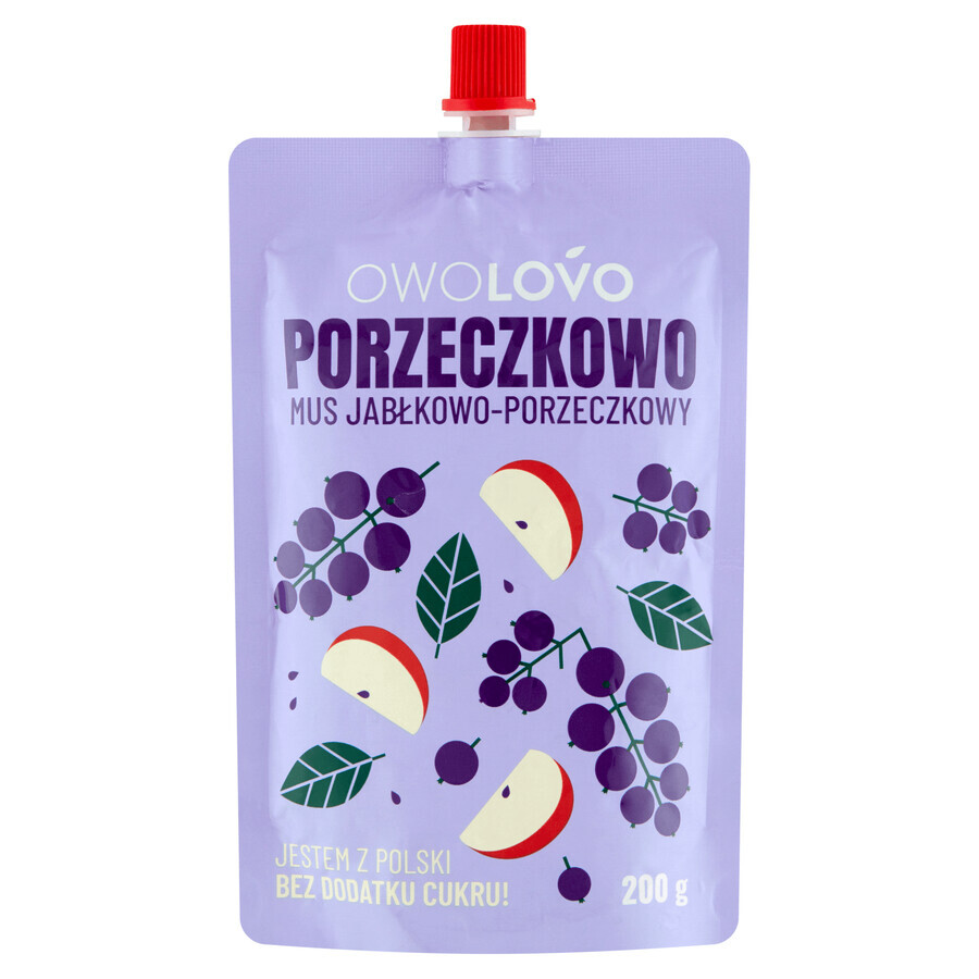 Boutique Owolovo Mousse aux pommes et aux groseilles en tube, 200 g Owolovo Mousse aux pommes et aux groseilles en tube, 200 g