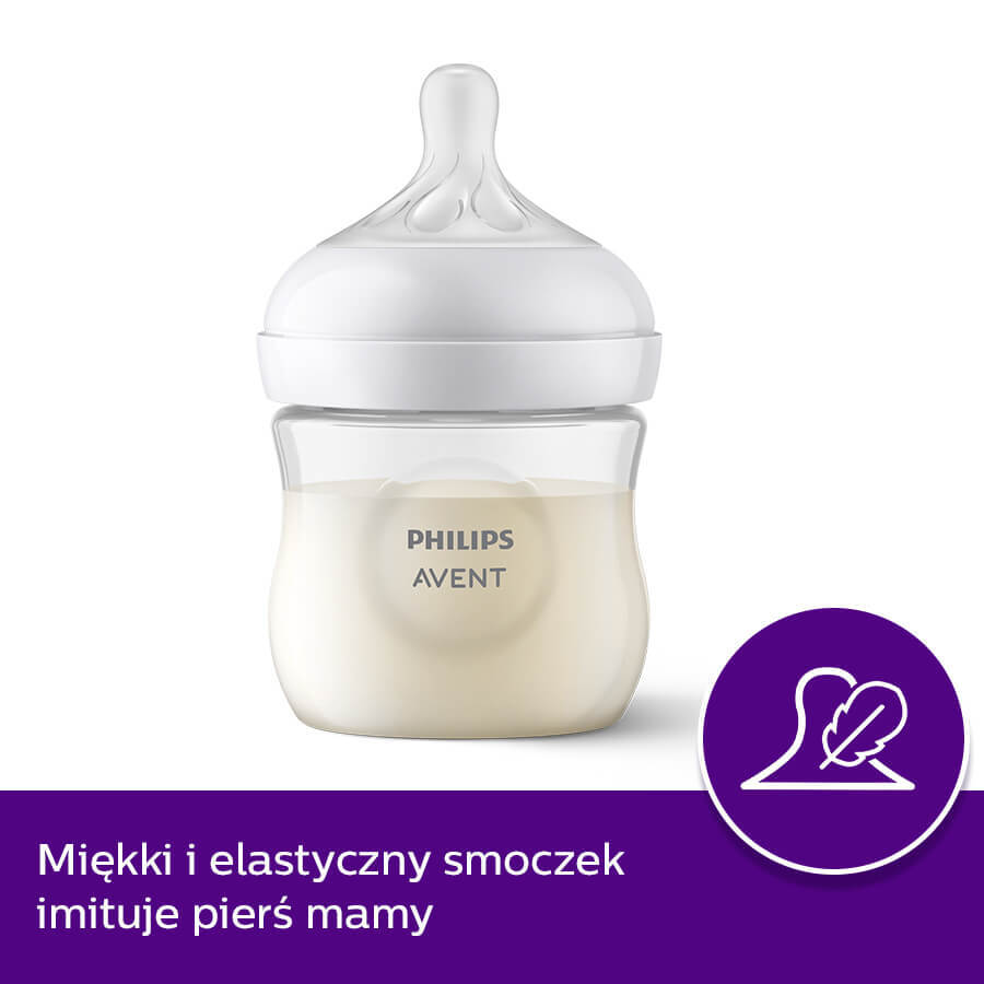 Avent Natural Response, bottle with reactive teat, flow 2, SCY900/01, from birth, 125 ml