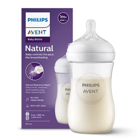 Avent Natural Response, biberón con tetina sensible, flujo 3, SCY903/01, después de 1 mes, 260 ml
