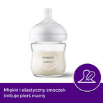 Avent Natural Response, glass bottle with reactive teat, flow 2, SCY930/01, from birth, 120ml