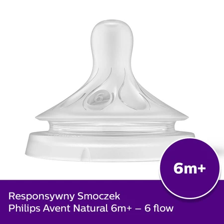 Avent Natural Response, tétine de biberon réactive, pour aliments épais, SCY966/02, après 6 mois, 2 unités