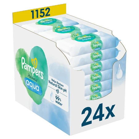 Pampers Harmonie Aqua, Feuchttücher, 24 x 48 Stück, Procter & Gamble