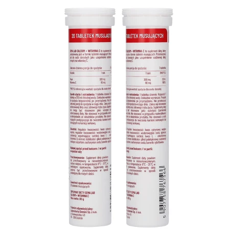 SEMA Lab Calcium + Vitamin C, Orangengeschmack, 20 Brausetabletten
