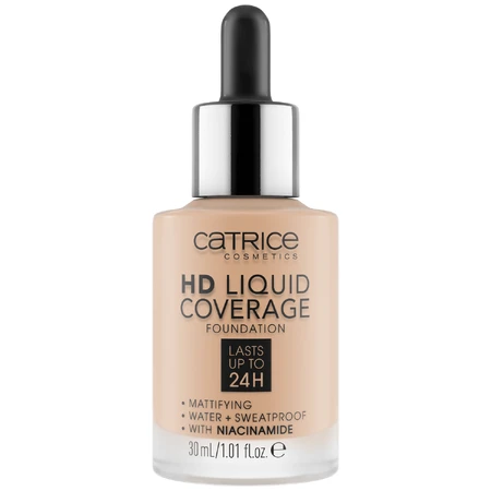 Catrice HD Liquid Coverage Foundation 24H, vloeibare dekking foundation, 030 Sand Beige, 30 ml