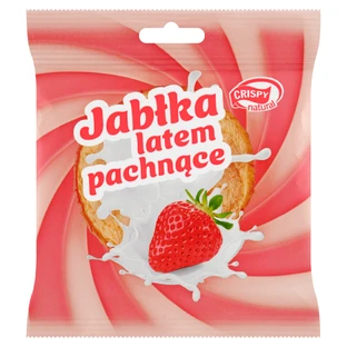 Crispy Natural Summer Apples Tranches de pommes séchées parfumées, arôme de fraise avec de la crème, 18 g