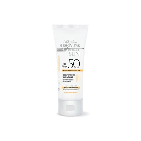 Gerovital H3 Derma+ Sun Face Cream SPF50 Natural Tent, 50ml, Farmec