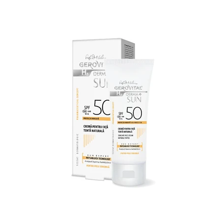 Gerovital H3 Derma+ Sun Face Cream SPF50 Natural Tent, 50ml, Farmec