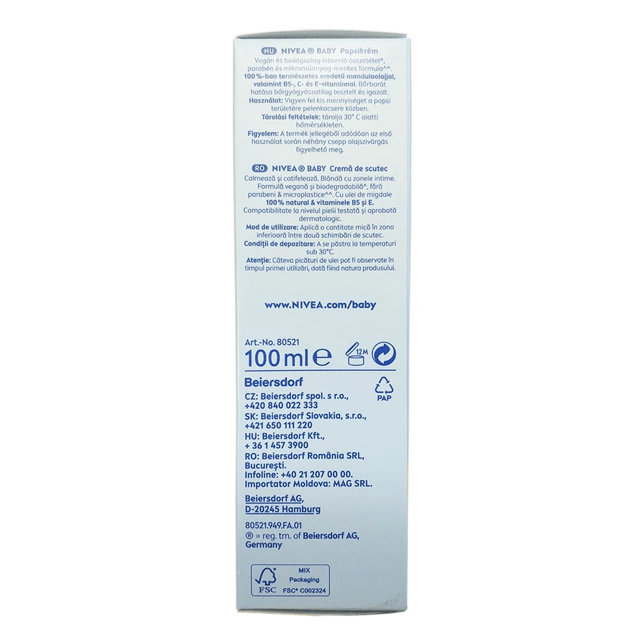 Butt cream, 100 ml, Nivea Baby