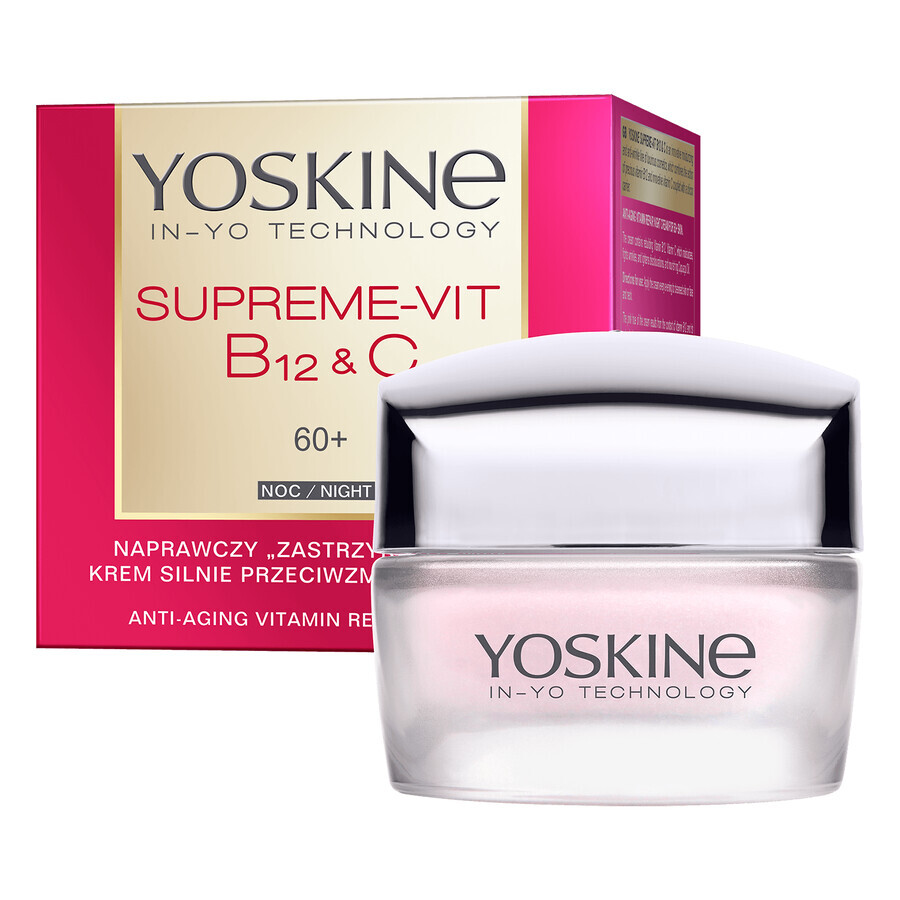 Acquista Yoskine Supreme-Vit B12 + C 60+, crema notte riparatrice antirughe forte, 50 ml Yoskine Supreme-Vit B12 + C 60+, crema notte riparatrice antirughe forte, 50 ml