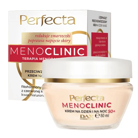 Perfecta Menoclinic, crema facial antiarrugas reafirmante 50+, día y noche, 50 ml
