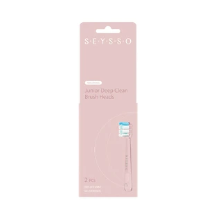 Seysso Deep Clean, vervangende opzetborstels voor Junior sonische tandenborstel, roze, 2 stuks