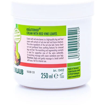 Foot cream with chestnut and red vine, 250 ml, Krauterhof
