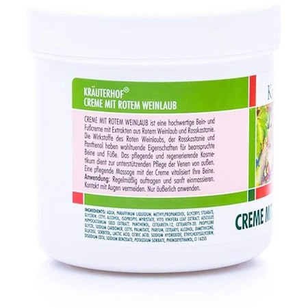 Foot cream with chestnut and red vine, 250 ml, Krauterhof
