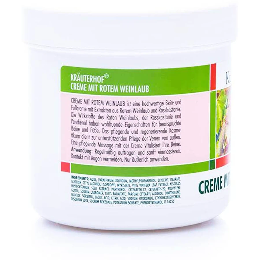 Foot cream with chestnut and red vine, 250 ml, Krauterhof