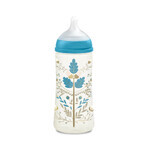 Suavinex Gold Premium, biberon avec tétine physiologique SX Pro, débit rapide, bleu, à partir de 6 mois, 360 ml