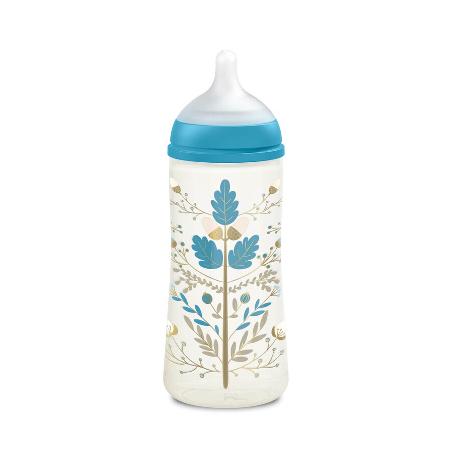 Suavinex Gold Premium, biberon avec tétine physiologique SX Pro, débit rapide, bleu, à partir de 6 mois, 360 ml