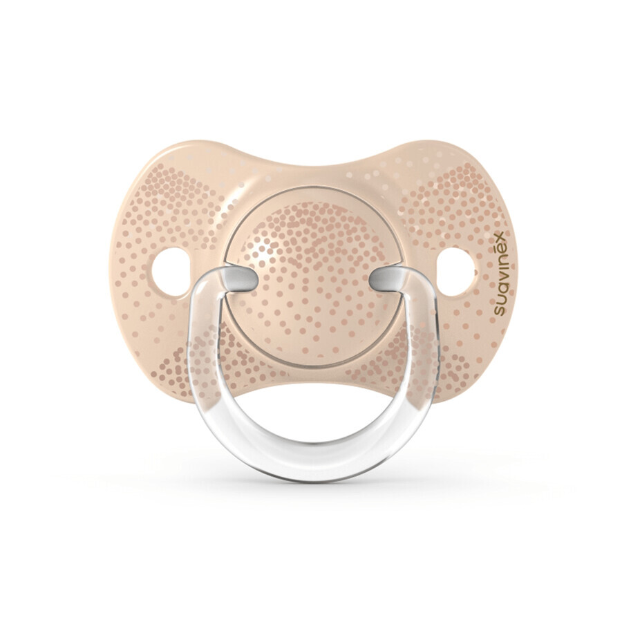 Suavinex SX Pro, pacifier, pacifier, silicone, physiologic, beige, heart, 0-6 months, 2 pieces