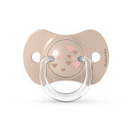 Suavinex SX Pro, pacifier, pacifier, silicone, physiologic, beige, heart, 0-6 months, 2 pieces