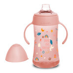 Suavinex, deuxième gobelet avec embout en silicone, à partir de 4 mois, Forest, rose, 270 ml