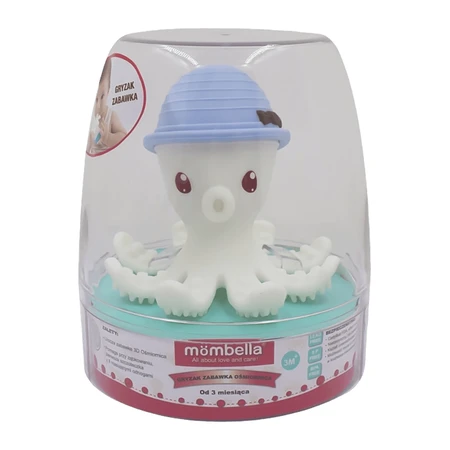 Mombella, chew toy, octopus, light blue, from 3 months, 1 pc