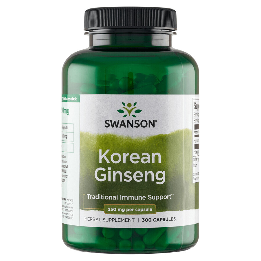 Boutique Swanson Ginseng Coréen, 300 gélules Swanson Ginseng Coréen, 300 gélules