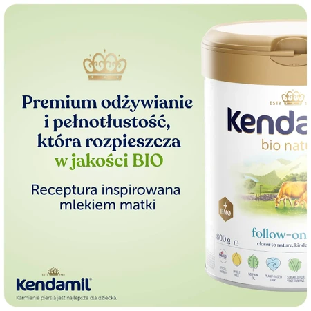 Kendamil Bio Nature 2 HMO+, follow-on milk, after 6 months, 800 g