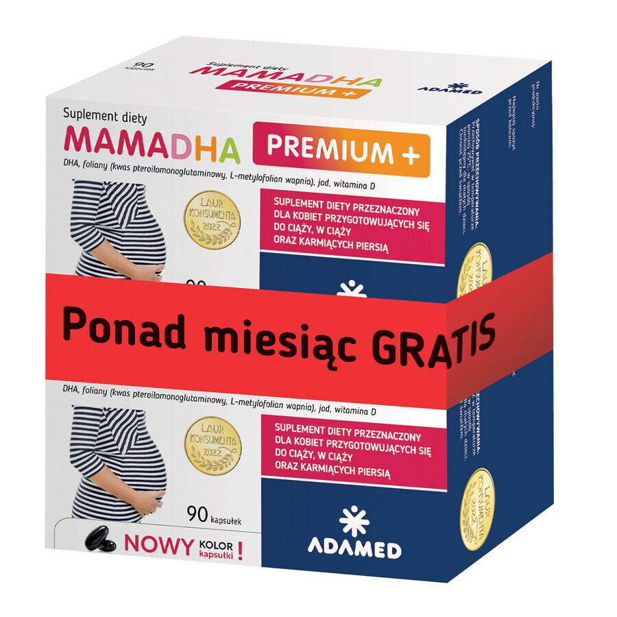 MamaDHA Premium+ set, 2 x 90 gélules