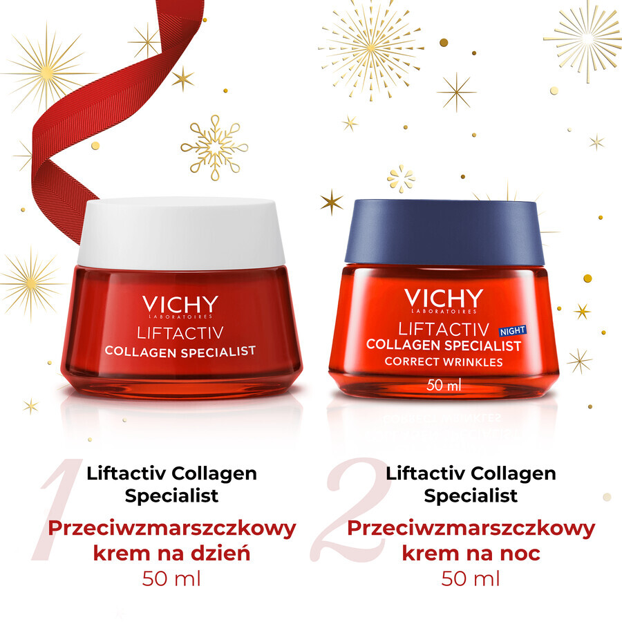 Set Vichy Lift Collagen Specialist, cremă, 50 ml + cremă de noapte, 50 ml