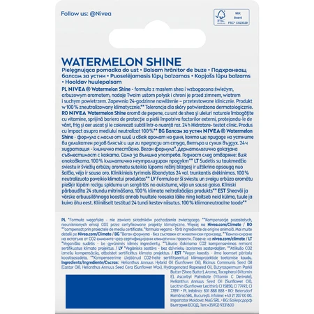 Nivea, Lippenstift, Wassermelone-Glanz, Wassermelone, 1 Stück