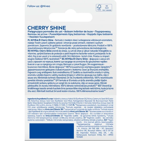 Nivea, Lipverzorging Lipstick, Kersenglans, 1 st