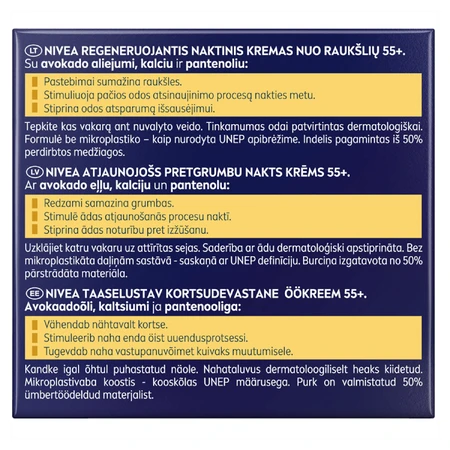 Nivea, Revitalisierende Anti-Falten-Creme 55+, Nachtcreme, 50 ml