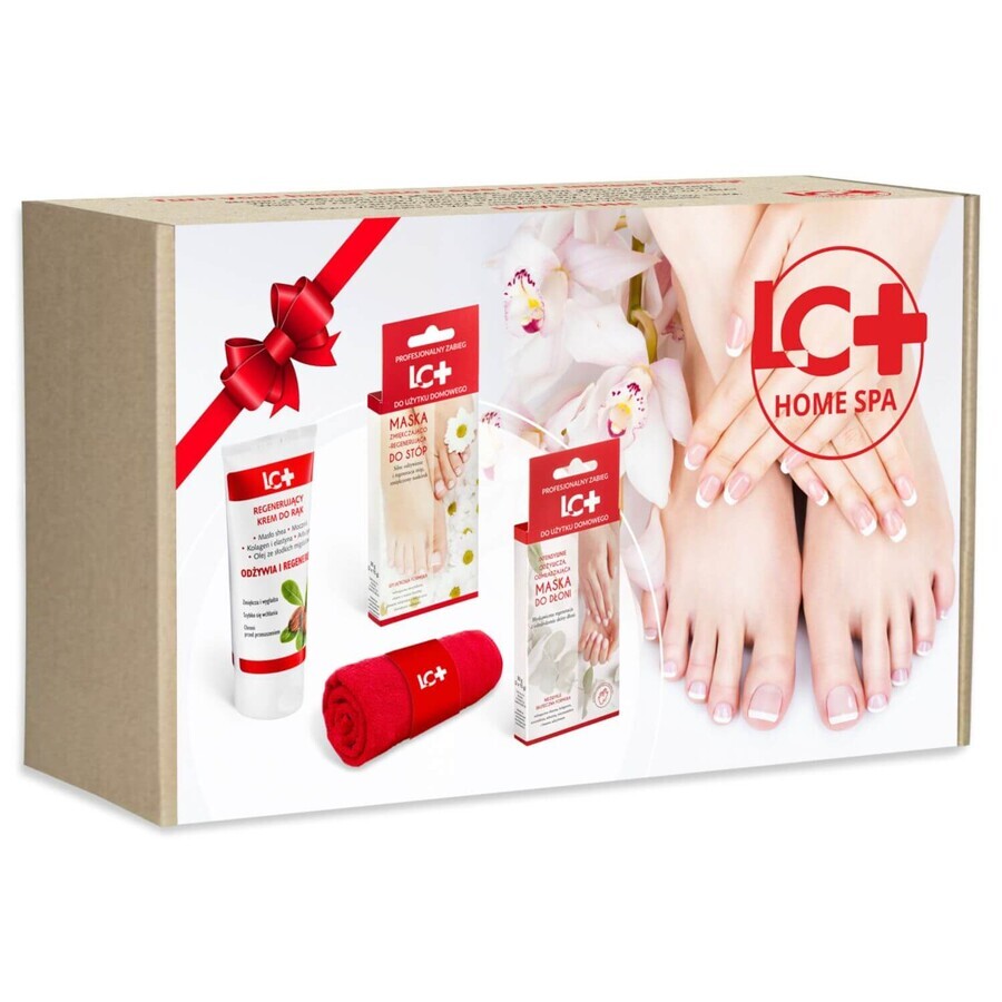 Set LC+ NO. 1, hand mask, gloves, 30 g, + foot mask, 30 g + hand cream, 100 ml + towel, 1 pc