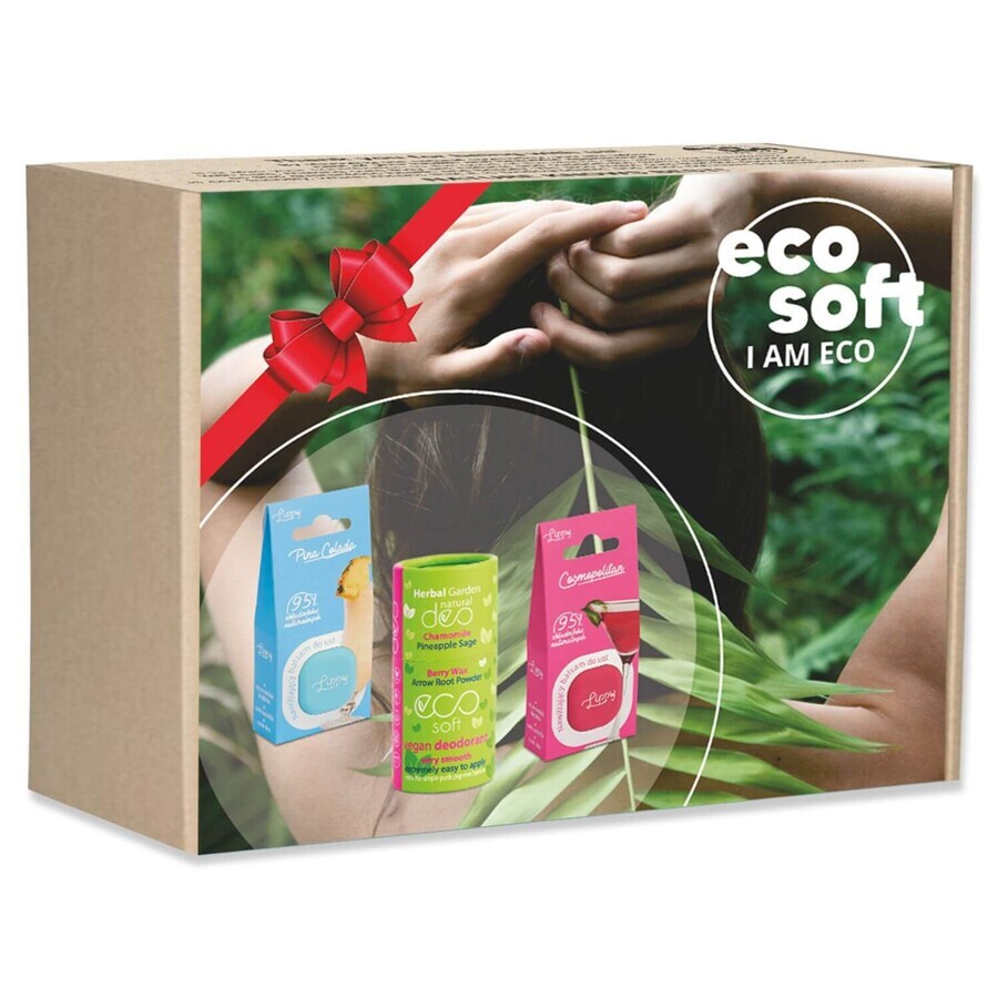 Eco Soft NO. 2, natuurlijke deodorant, 50 ml, + Lippy, lippenbalsem, Cosmopolotan, 6.2 g + lippenbalsem, Pina Colada, 6.2 g