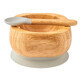 Ecorascals Deep Bamboo Bowl with Suction Cup and Spoon, Grey