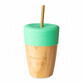 Ecorascals, vaso de bamb&#250; con tubo y tap&#243;n de silicona, verde, 240 ml