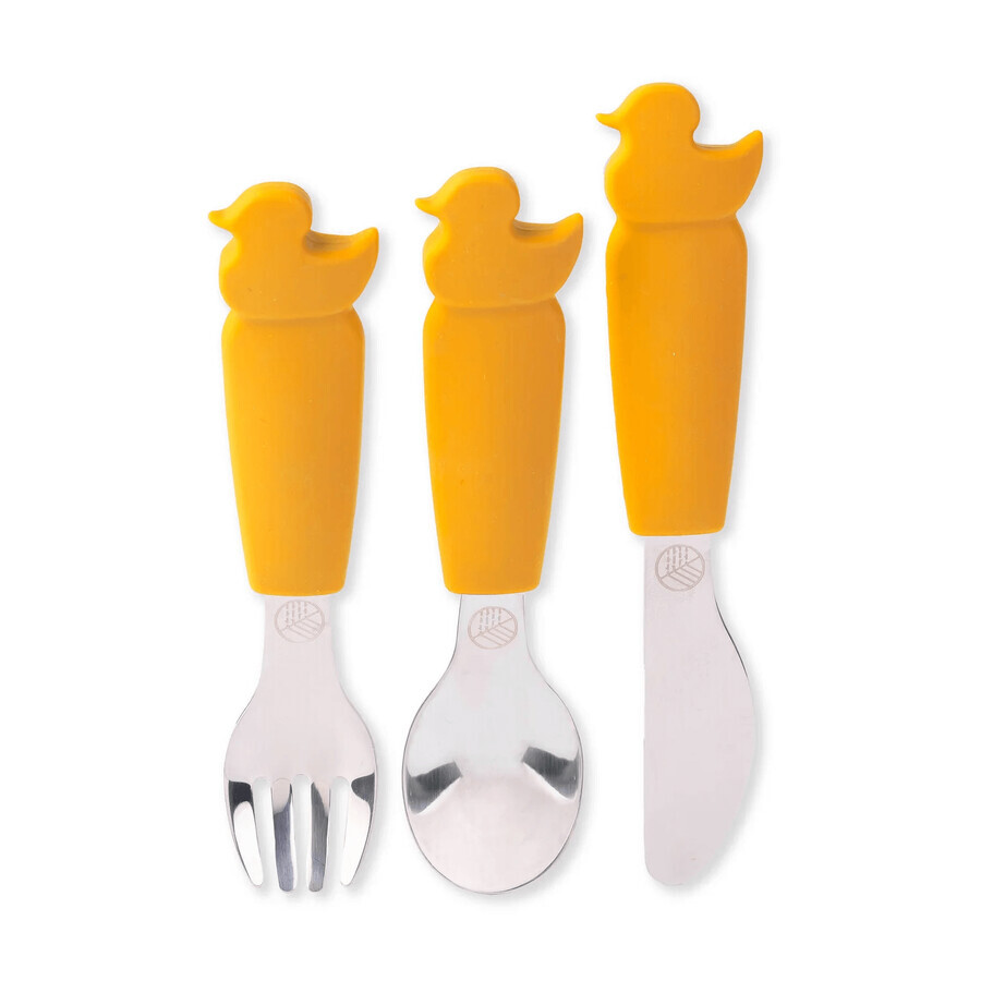 Buy Ecorascals Duck Mustard Children's Cutlery Set Ecorascals Duck Mustard Children's Cutlery Set