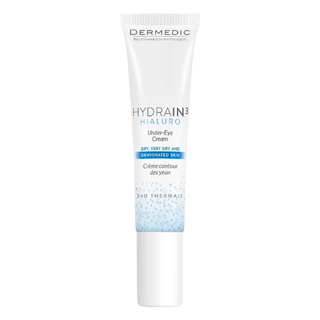 Kit Dermedic Hydrain 3 Hialuro, moisturizing serum for face, neck and décolleté, dry skin, 30 ml + eye cream, 15 ml + deep moisturizing cream, 2.5 ml