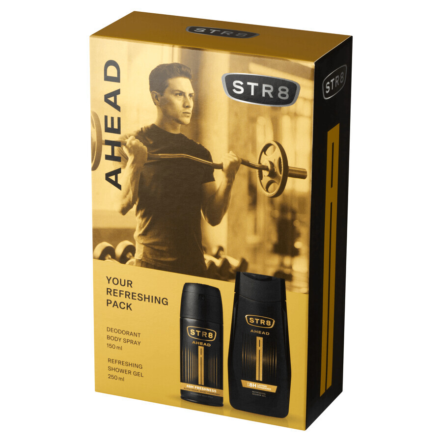 STR8 Ahead set, déodorant spray, 150 ml + gel douche, 250 ml