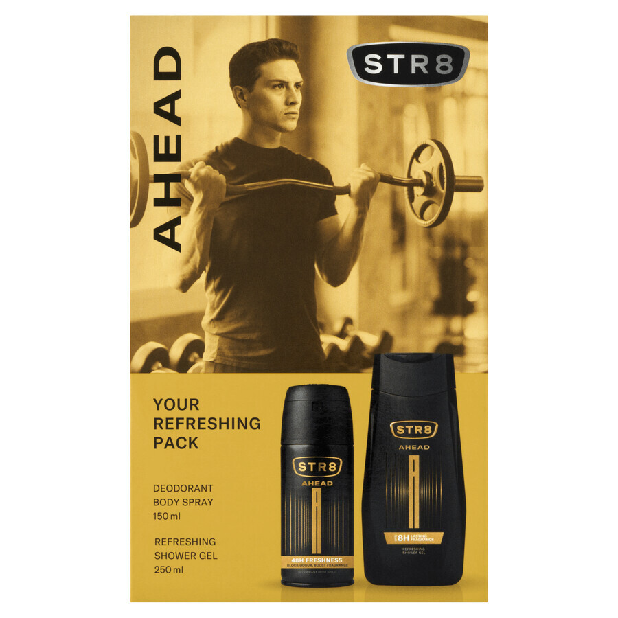 STR8 Ahead set, déodorant spray, 150 ml + gel douche, 250 ml