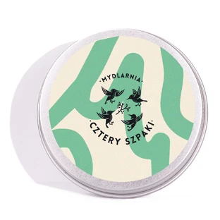 Cuatro espigas, lata redonda para champú, beige y verde, 1 unidad